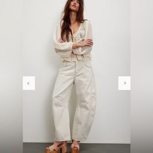 We The Free Good Luck Mid-Rise Barrel Jeans - size 24